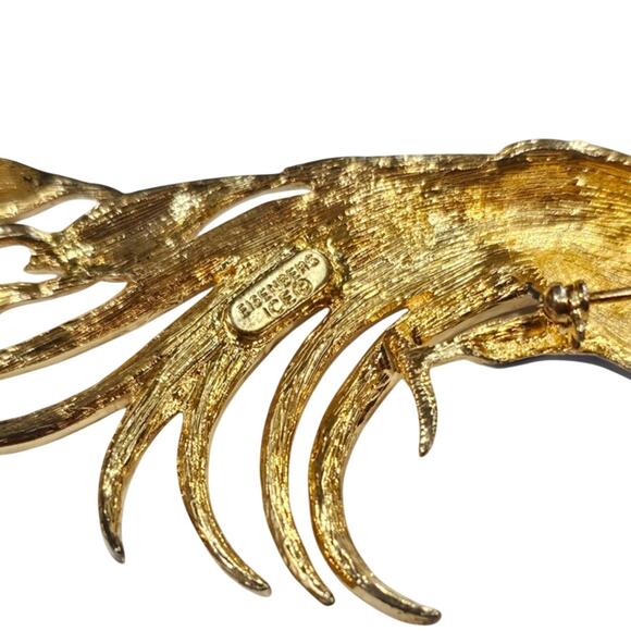 💎 Vintage Eisenberg Ice Peacock Brooch - Rhinestone Enamel Pin NWT - Picture 3 of 5